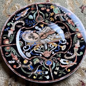 Villeroy & Boch Black Ceramic Plate with Multicolor Design